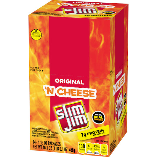 Slim Jim Cheese Original, 6 x 14 x 1.15 oz Case - DOT product image 6