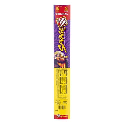 Slim Jim Meat Sticks Savage Original, 6 x 12 x 3 oz Case - Meat Snacks