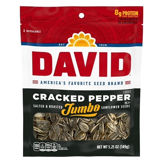 David Black Pepper Sunflower Seeds, 12 x 5.25 oz Case - Nuts & Seeds