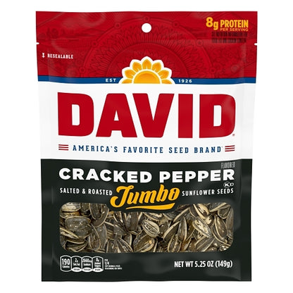 David Black Pepper Sunflower Seeds, 12 x 5.25 oz Case - Nuts & Seeds