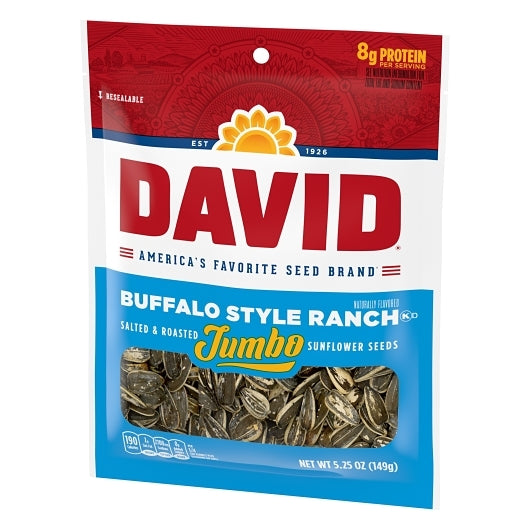 David Roasted & Salted Buffalo Style Ranch Jumbo Sunflower Seeds, 12 x 5.25 oz Case - DOT product image 3