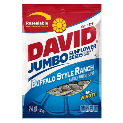 David Roasted & Salted Buffalo Style Ranch Jumbo Sunflower Seeds, 12 x 5.25 oz Case - DOT product image 6