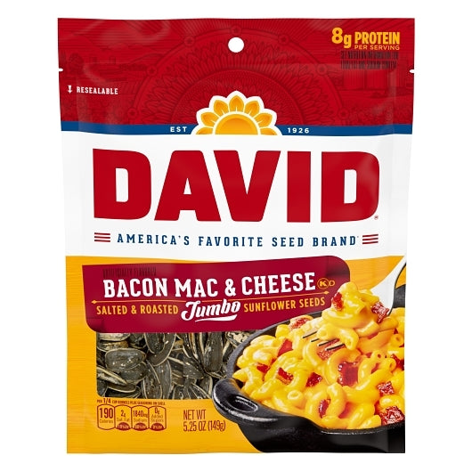 David Salted Bacon Mac & Cheese Sunflower Seed, 12 x 5.25 oz Case - Nuts & Seeds
