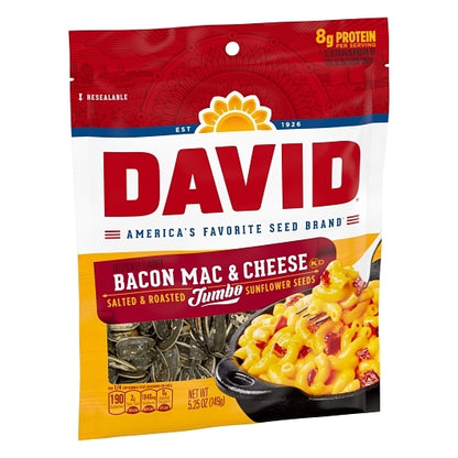 David SALTED BACON MAC & CHEESE SUNFLOWER SEED, 12 x 5.25 oz Case - Alternate product angle or state