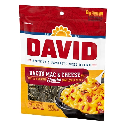 David SALTED BACON MAC & CHEESE SUNFLOWER SEED, 12 x 5.25 oz Case - Alternate product angle or state