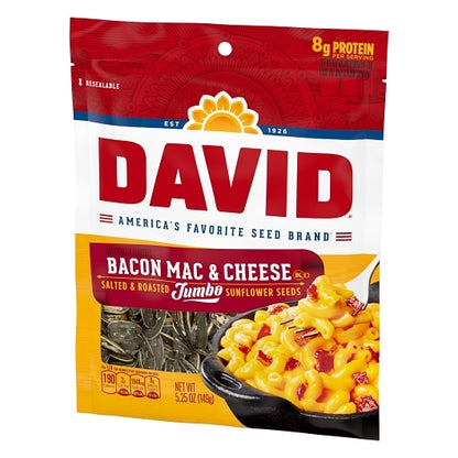 David SALTED BACON MAC & CHEESE SUNFLOWER SEED, 12 x 5.25 oz Case - Alternate product angle or state