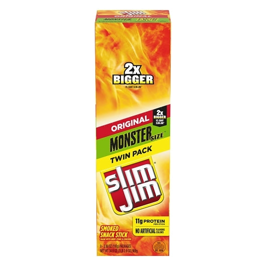 Slim Jim Original Snacks, 6 x 9 x 3.88 oz Case - Meat Snacks - image 2