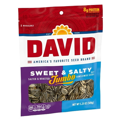 David SUNFLOWER SEEDS SWEET & SALTY, 12 x 5.25 oz Case - DOT product image 2