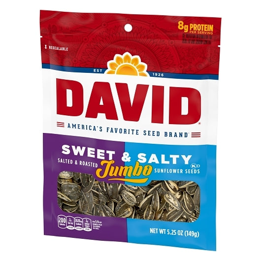 David SUNFLOWER SEEDS SWEET & SALTY, 12 x 5.25 oz Case - DOT product image 3