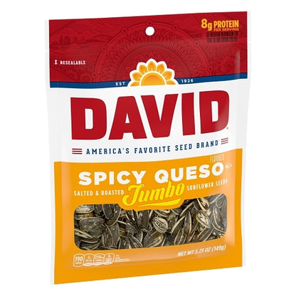 David Spicy Queso Jumbo Sunflower Seeds, 12 x 5.25 oz Case - DOT product image 2