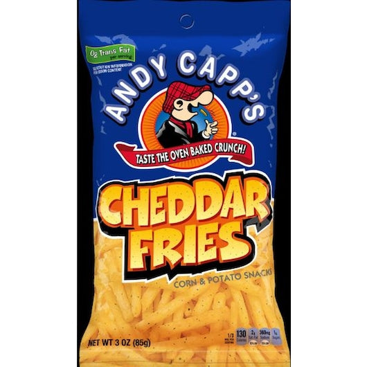 Andy Capp Conagra Cheddar Fries Unpriced, 35 x 3 oz Case - Snacks