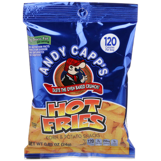 Andy Capp Conagra Hot Fries, 72 x 0.85 oz Case - Snacks