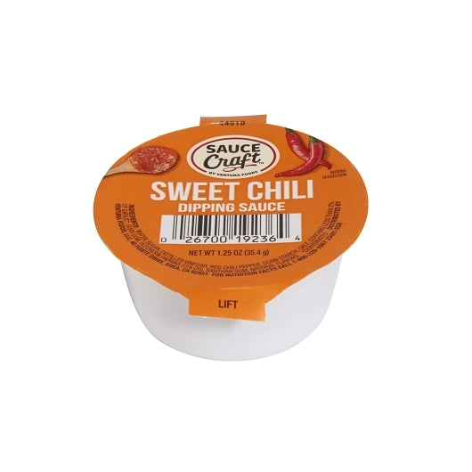 Sauce Craft Sweet Chili Dipping Sauce Round Single Serve Cups, 64 x 1.25 oz Case - Condiments & Sauces