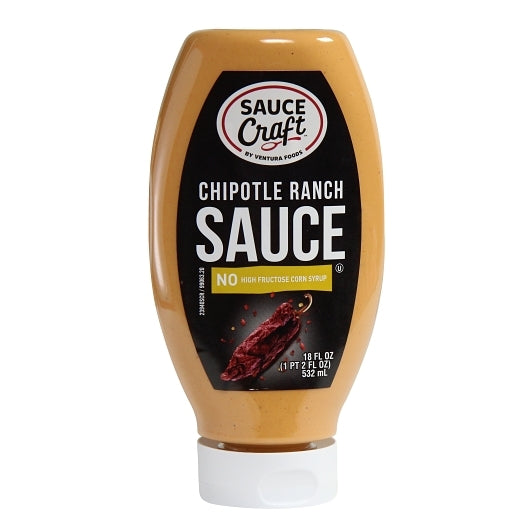 Sauce Craft Chipotle Ranch Sauce Squeeze Bottle, 6 x 18 fl oz Case - Spices Seasonings