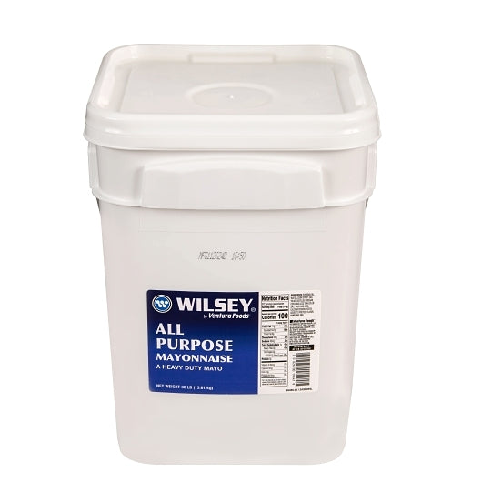 Wilsey All Purpose Mayonnaise Heavy Duty Square Pail, 1 x 30 lb Case - Condiments & Sauces
