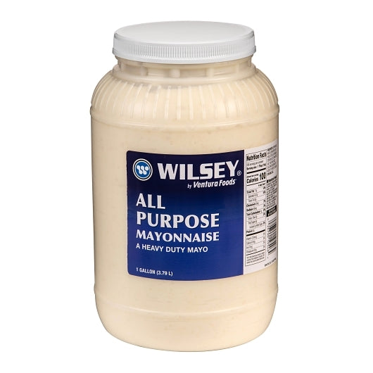 Wilsey All Purpose Mayonnaise Heavy Duty Plastic Wide Mouth Jar, 4 x 1 GA Case - Condiments & Sauces