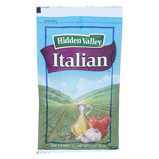 Hidden Valley Golden Italian Dressing Single Serve, 84 x 1.5 oz Case - Condiments & Sauces