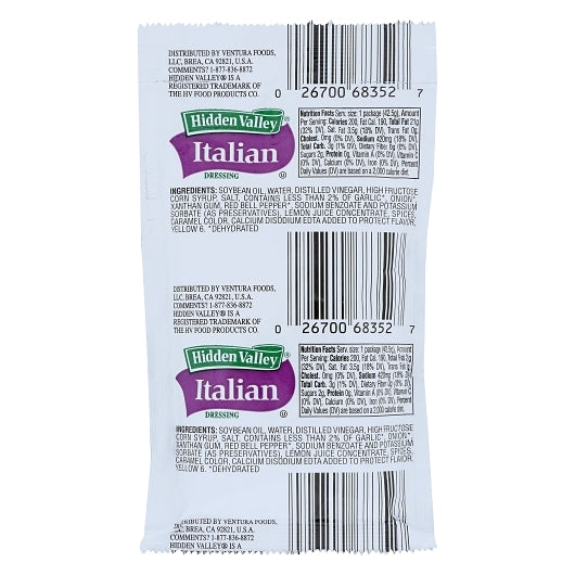 Hidden Valley Golden Italian Dressing Single Serve, 84 x 1.5 oz Case - DOT product image 8
