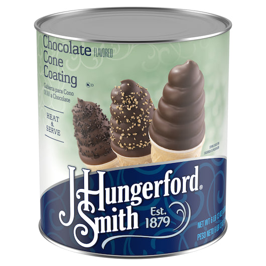 J. Hungerford Smith Chocolate Cone Coating, 6 x 109 oz Case - Bakery & Desserts