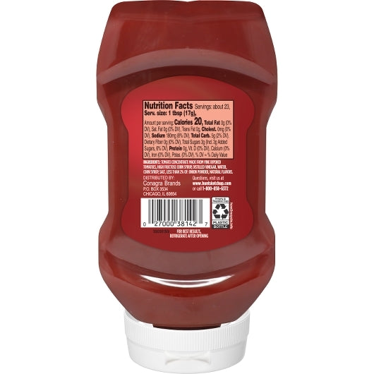 Hunts Tomato Ketchup Bottle Squeeze Bottle, 12 x 14 oz Case - Condiments & Sauces