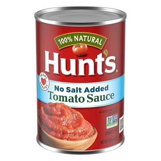 Hunt's No Salt Added Tomato Sauce, 12 x 15 oz Case - Condiments & Sauces