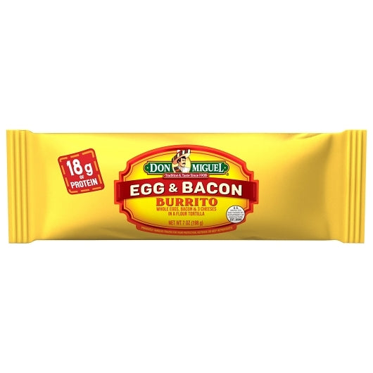 Don Miguel Bacon, Egg & Cheese Burrito, 12 x 7 oz Case - Prepared Foods