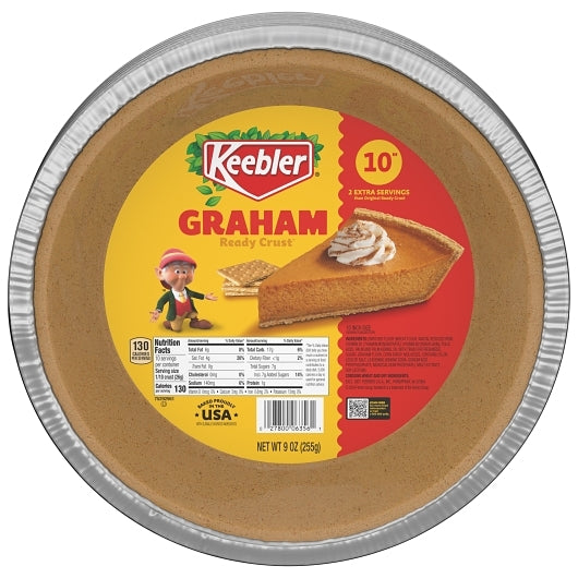 Keebler Graham Cracker Pie Crust, 12 x 9 oz Case - Crackers & Grahams