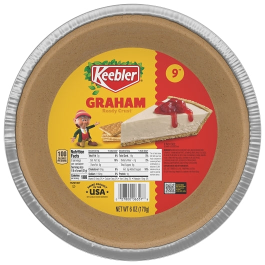 Keebler 9" Graham Cracker Pie Crust, 12 x 6 oz Case - Crackers & Grahams