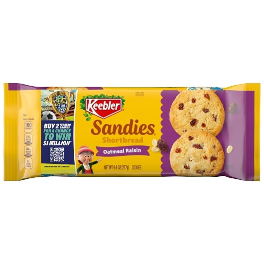 Keebler Sandies Oatmeal Raisin Cookies, Pantry Pack, 12 x 9.8 oz Case - Bakery & Desserts - image 2