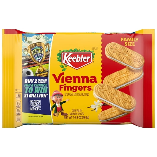 Keebler Vanilla Cream Sandwich Vienna Fingers, 12 x 16.3 oz Case - Bakery & Desserts - image 2