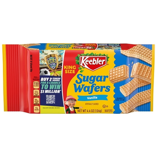 Keebler Sugar Wafers Vanilla - King Size, 9 x 4.4 oz Case - Bakery & Desserts