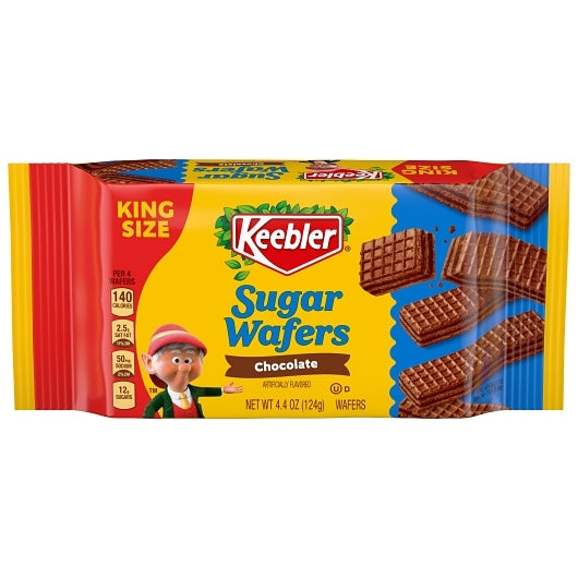 Keebler Sugar Wafers Chocolate, King Size, 9 x 4.4 oz Case - Bakery & Desserts