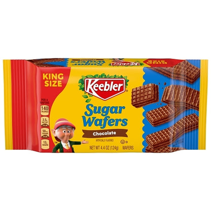 Keebler Sugar Wafers Chocolate, King Size, 9 x 4.4 oz Case - Bakery & Desserts