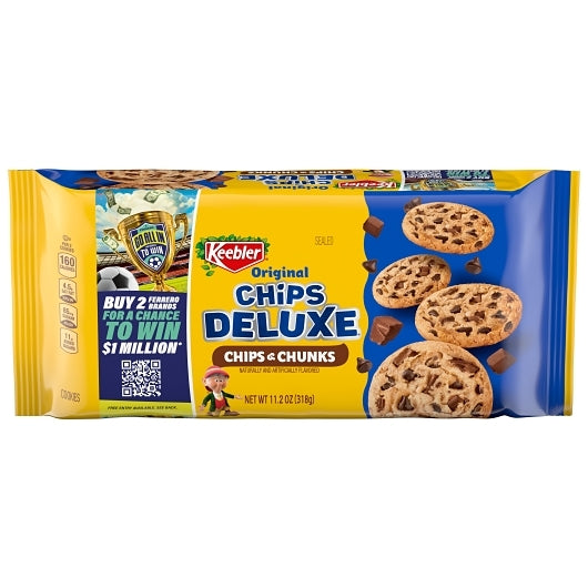Keebler Chips Delux Fudgy Cookies Pantry Pack, 12 x 11.2 oz Case - Bakery & Desserts