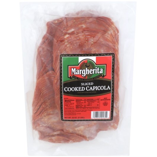 Margherita Sliced Capicola, 5 x 2 lb Case - Frozen Meat & Seafood
