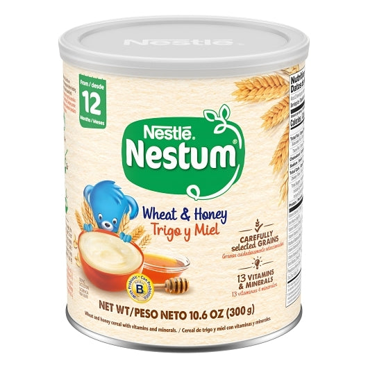 Nestum Probiotics Wheat And Honey Cereal Toddler Food Can, 12 x 10.6 oz Case - Pantry Ingredients