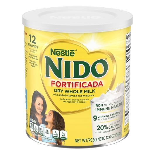 Nido Full Cream Milk Powder Fortified Canister, 6 x 12.7 oz Case - Beverages
