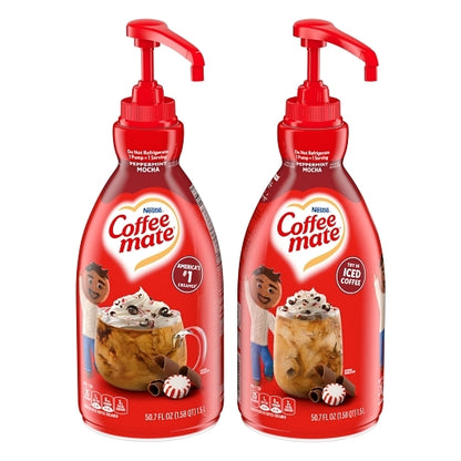 Coffee Mate Peppermint Mocha Pump Creamer, 2 x 1.58 QT Case - Coffee & Tea
