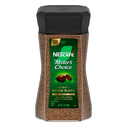 Nescafe Decaf Instant Coffee, 4 x 7 oz Case - Coffee & Tea