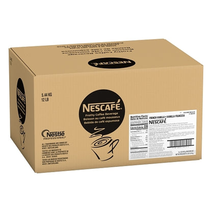 Nescafe French Vanilla Cappuccino Mix, 6 x 2 lb Case - GS1 closed shipping case image