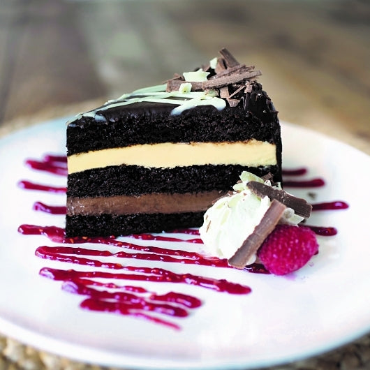 Lawlers Desserts Colossal 9 Inch Colossal White & Dark Chocolate Mousse Cake, 10 Slices per Cake, 4 x 87 oz Case - DOT product image 3