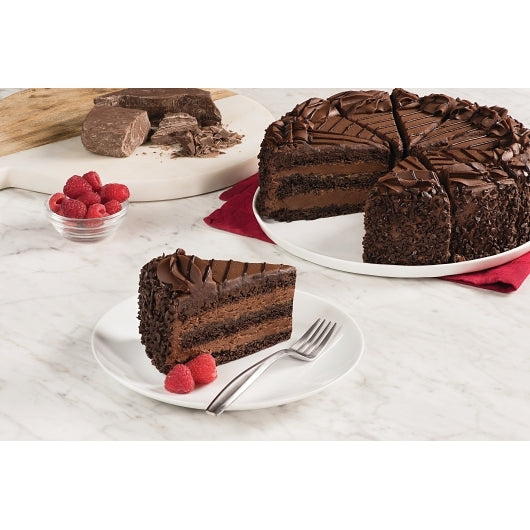 Lawlers Desserts Chocolate 9 Inch Elite Chocolate Layer Mousse Cake, 10-Cut, 4 x 85 oz Case - DOT product image 4