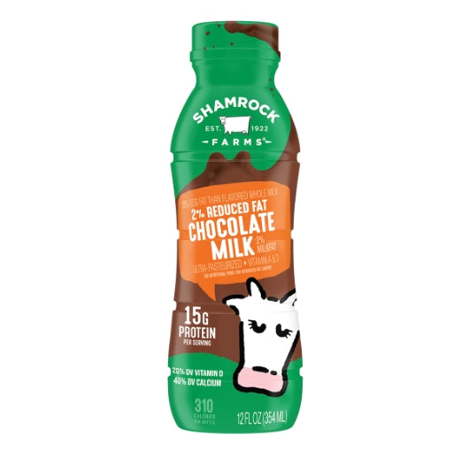 Shamrock Farms Chocolate Reduced Fat 2% Milk, 12 x 12 fl oz Case - Candy & Confections