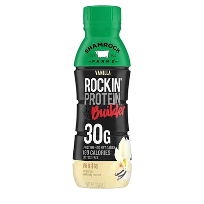 Rockin' Protein Vanilla Builder, 12 x 12 fl oz Case - Beverages