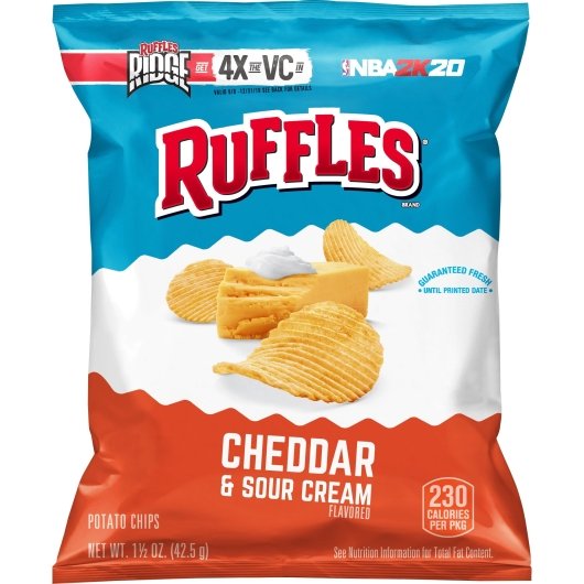 Ruffles Cheddar & Sour Cream Single Serve Potato Chips, 64 x 1.5 oz Case - DOT product image 2
