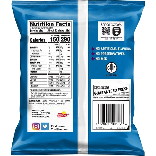 Tostitos Bite Size Rounds Tortilla Chips, 64 x 2 oz Case - Snacks - image 2