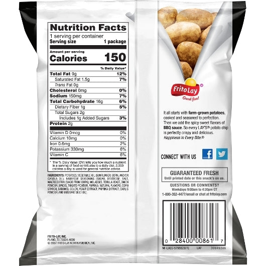 Lay's Bbq Potato Chips, 104 x 1 oz Case - DOT product image 8
