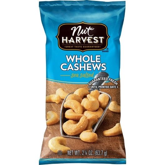 Frito Lay Nut Harvest Whole Cashews, 48 x 2.25 oz Case - Nuts & Seeds