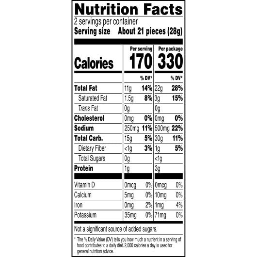 Cheetos Crunchy Flamin Hot Cheese Flavored Snack, 64 x 2 oz Case - Nutrition facts label