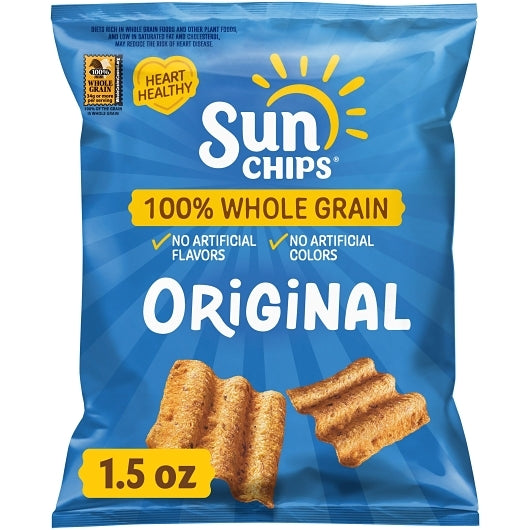 Sun Chips Original Whole Grain Chips, 64 x 1.5 oz Case - Rice & Grains